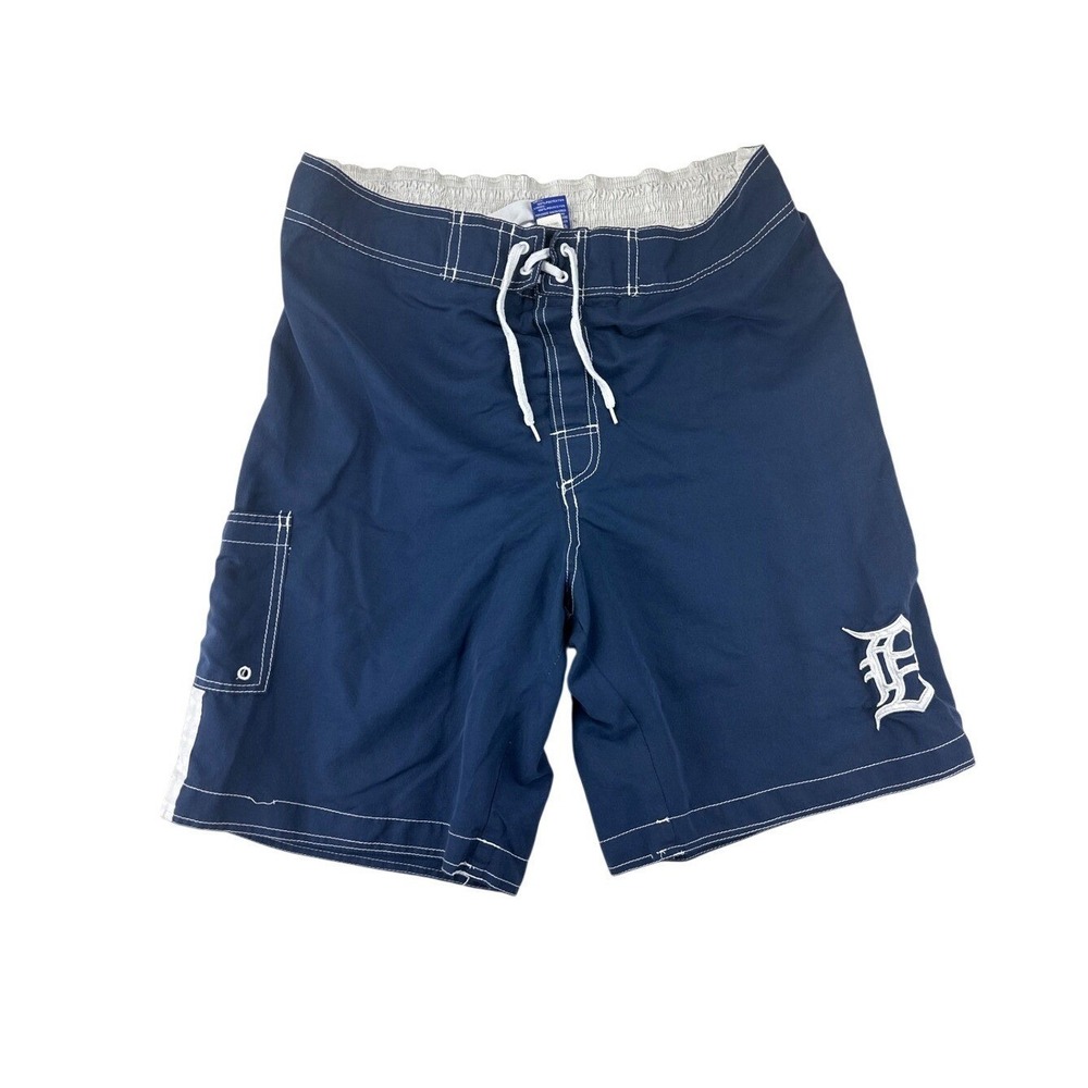 MLB Swim Shorts Mens‎ Detroit Tigers Relaxed XL Navy Blue Board Trunks Y2K